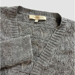 Lineamaglia Size M Open Front Cardigan Made In Italy Alpaca Wool Blend Layer